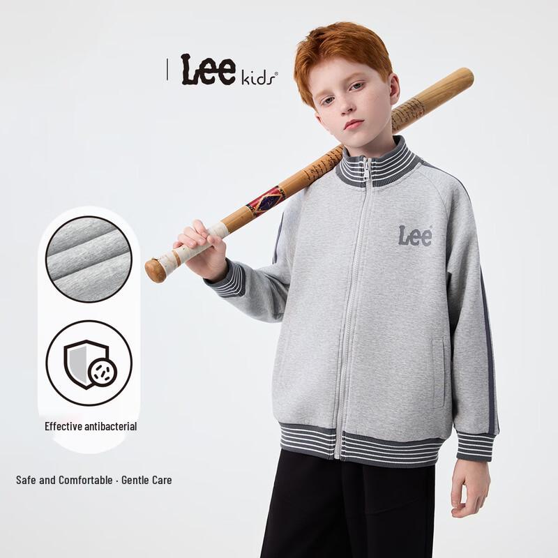 LeeKids Kids Antibacterial Striped Retro Baseball Jacket 140