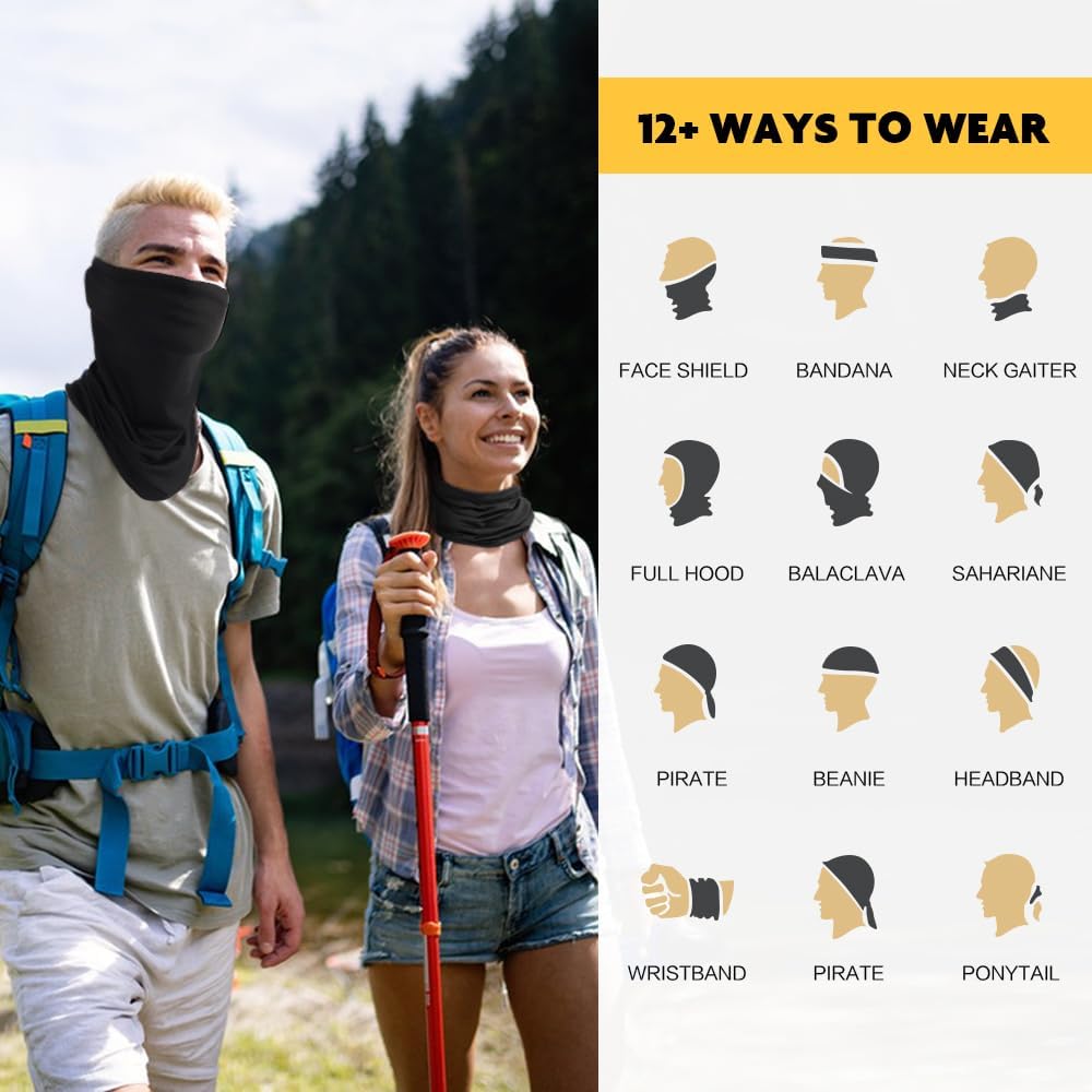 SUNLAND Breathable Gaiter Face Mask Neck Gaiter Scarf Dust Sun Protection Face Cover Windproof Ideal For Running Cycling
