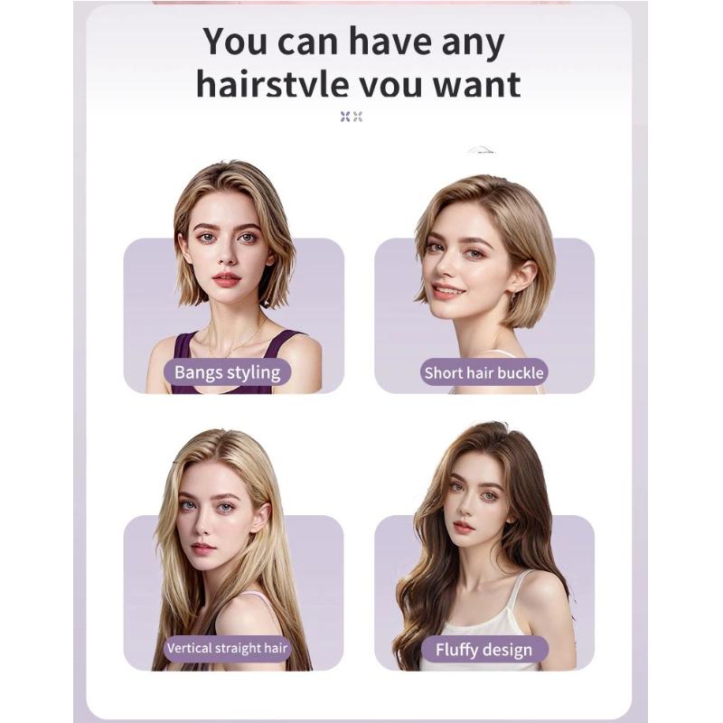 New Wireless Rechargeable Hair Straightener Comb, Portable Anti-Damage Hair Care Styling Brush for Home Travel Use