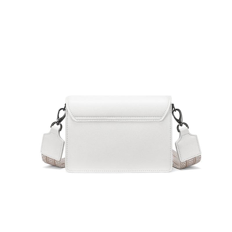 Small Square Bag Women's Simple Broadband Organ Bag Leather Envelope Bag Shoulder Messenger Chain Women's Bag Versatile Street Trend
