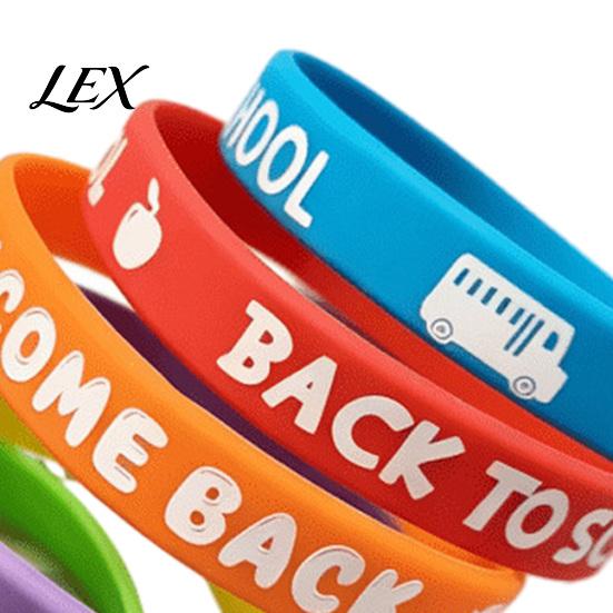 Durable Rubber Wrist Bands for Students 6 Pcs Welcome Back to School Bracelets, First Day of Colorful Theme Party Favors Silicone Wristbands Students,