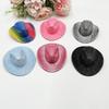 Holographic Neon Glitter Mini Cowboy Hat Western Theme Party Decoration Shiny Prop for Birthday Festival Events
