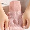 1 Pair Winter Ladies Gloves Half-finger Thick Plush Knitted Stretchy Touchscreen Wrist Protection Keep Warm Office Typing Student Writing Gloves