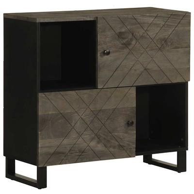 Vidaxl Szafka, Czarna, 80X33X75 Cm, Lite Drewno Mango