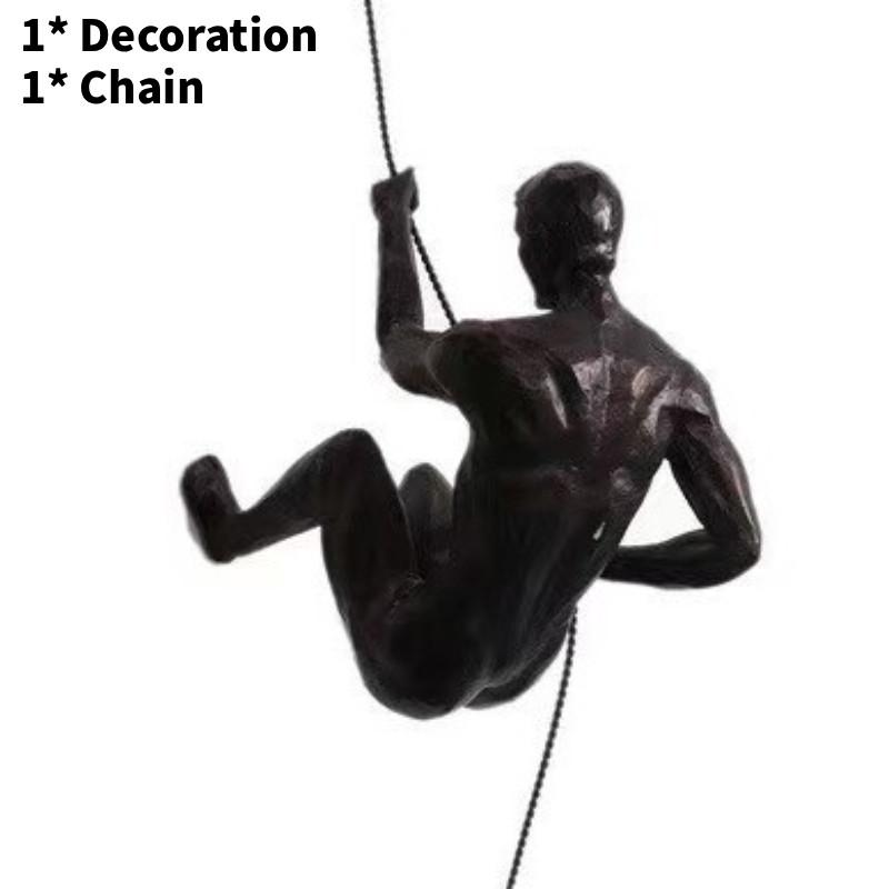 European Vintage Resin Wall Ornament With Climbing Figurines For Lounge And Dining Areas