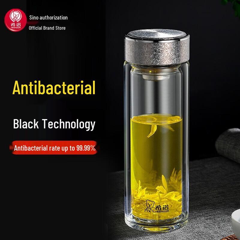 Xino Titanium Antibacterial Double-Layer Glass Cup