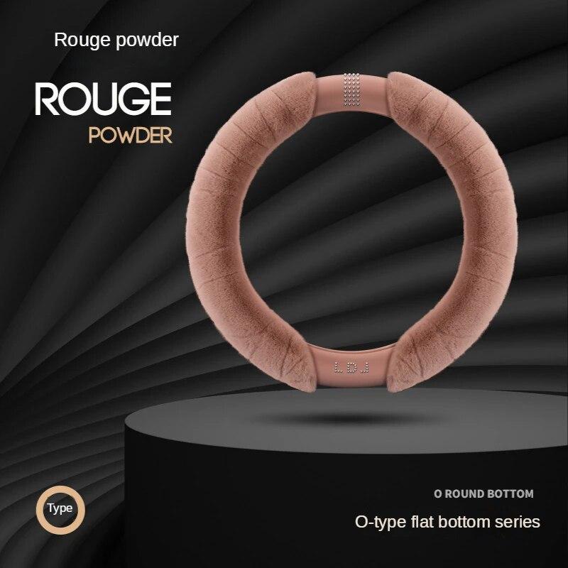 Luxury Plush Steering Wheel Cover Diamond Universal 15 Inch Handle Cover Winter M Fur Car Steering Cover Fashion D Shape Ring