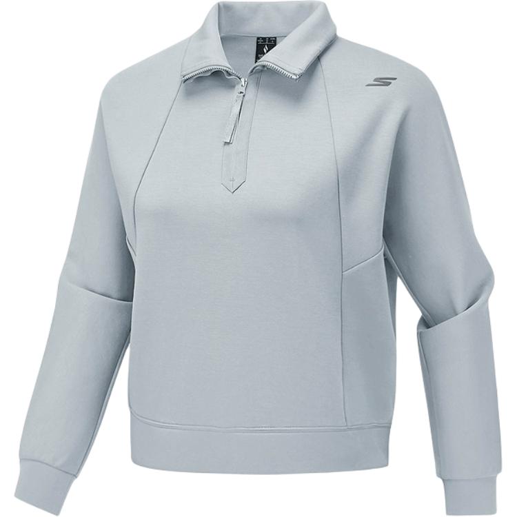 Skechers Knitted Pullover Sports Long Sleeve Slim Fit Breathable Comfortable Sweatshirt Women tops P425W072-01DS S