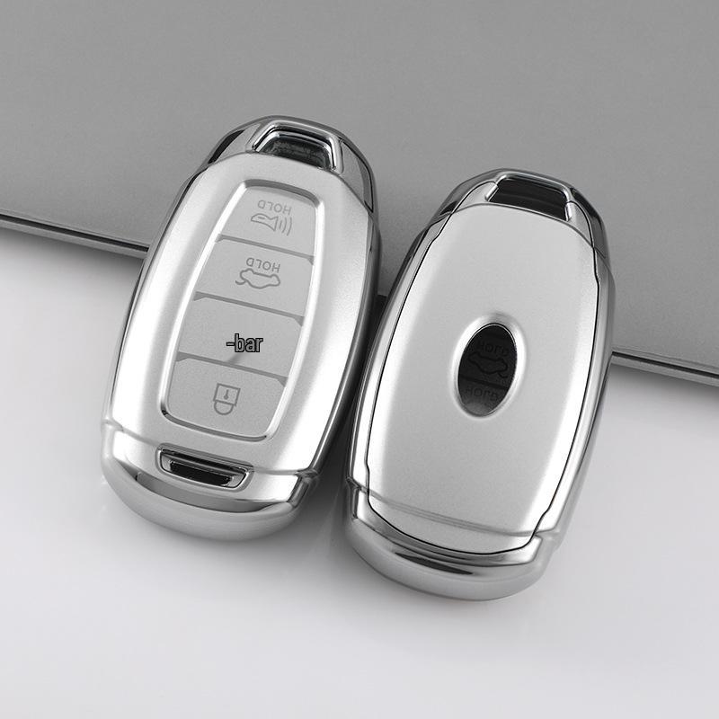 

Hyundai Tucson L Чехол для ключа на 4 кнопки цвета «Зыбучий песок» - Защитная оболочка для интерьера корейского автомобиля