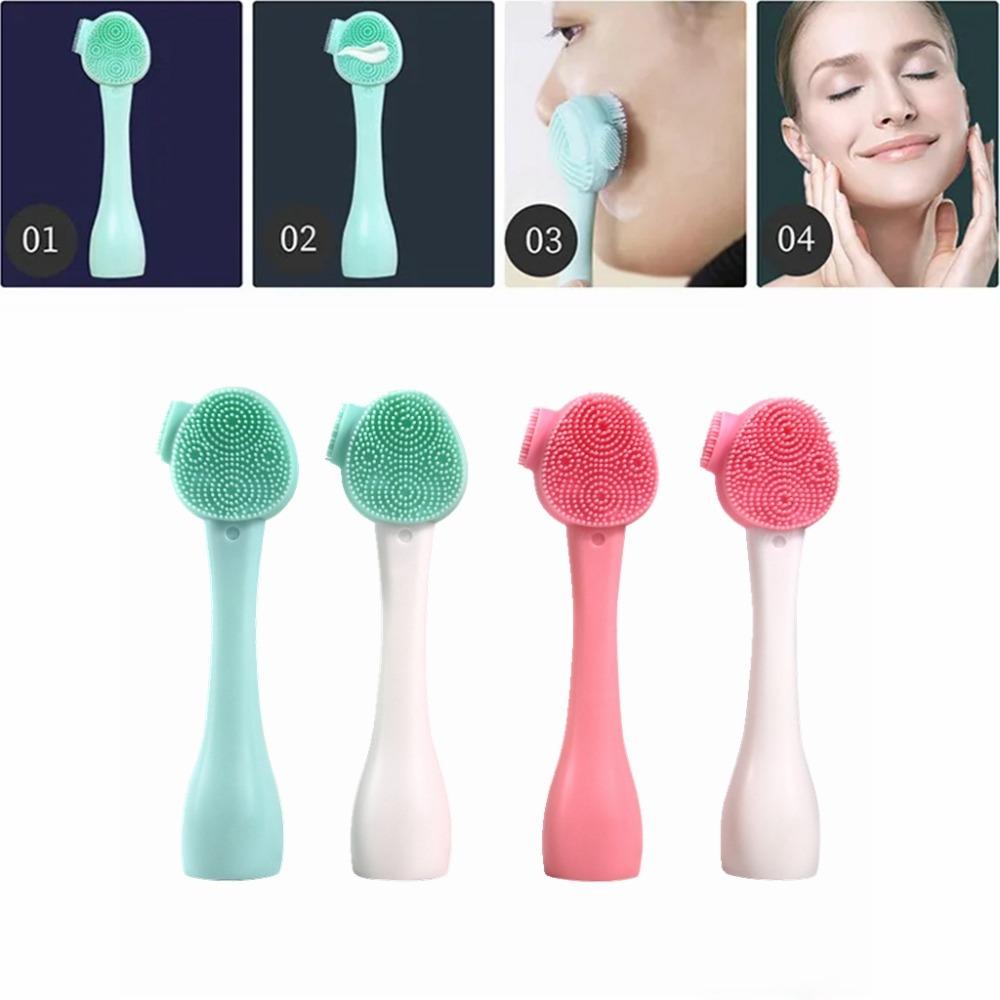 Soft Hair Silicone Facial Cleanser Brush Handheld Skin Care Tool Cleansing Brush  Deep Wash