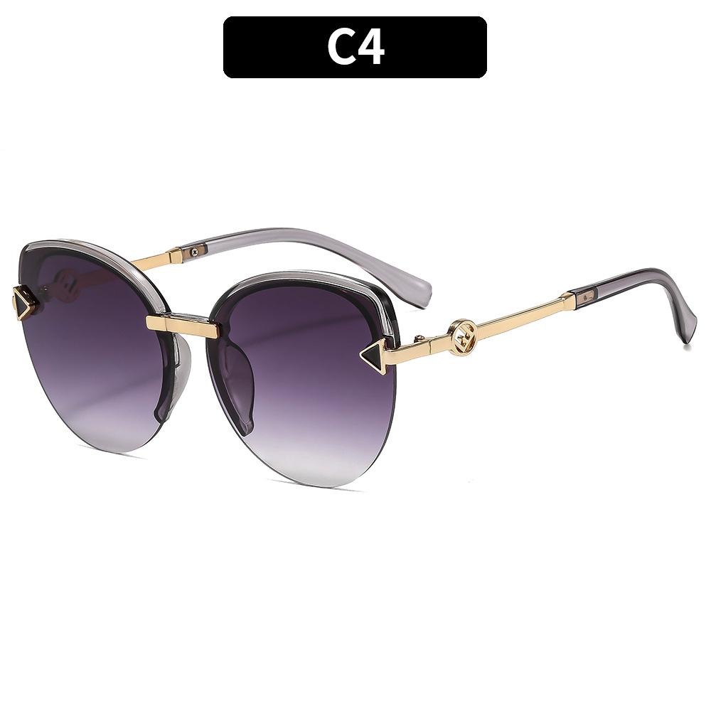 Women's Sunglasses, Fashionable Cat's Eye Half-frame Sunglasses