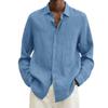 Men's 2025 Cotton Linen V-Neck Long Sleeve Loose Cardigan Shirt