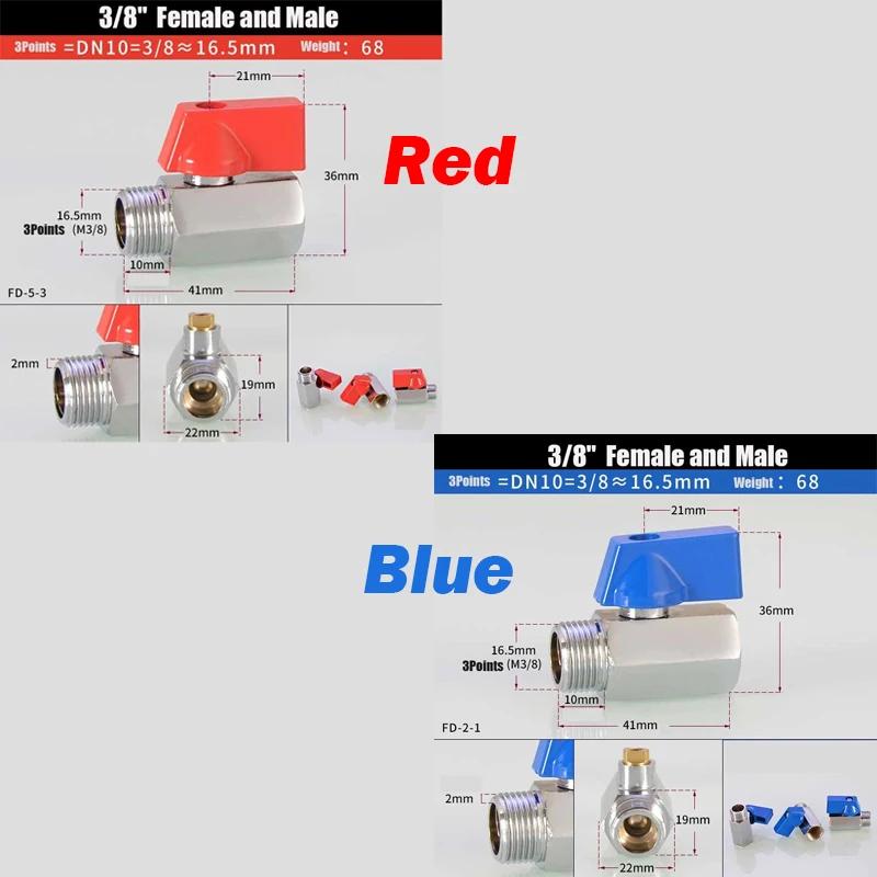 1PCS Brass Mini Ball Valve 1/8" 1/4" 3/8" 1/2" Male-Male/Female-Male/Female-Female Air Compressor Water Gas Oil Shut Off Valve