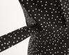 Women's Petite French Polka Dot V-Neck Long-Sleeve Belted Dress - Short Skirt for Spring & Autumn.