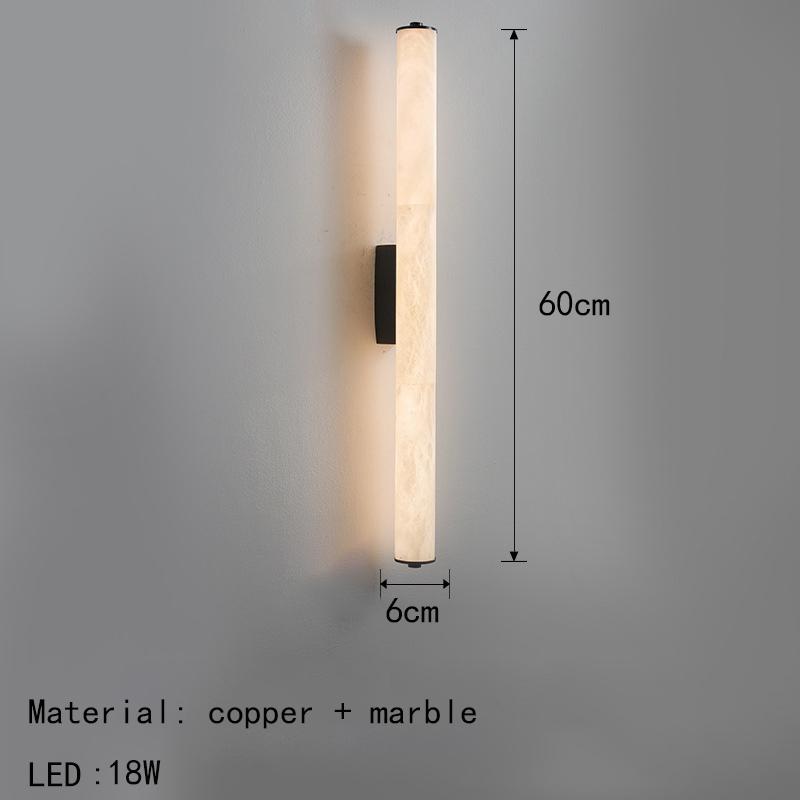 Spanish Marble LED Wall Light Gold Black Copper Indoor Living Room Bedroom Stairs Hotel Sconce 25/30/40/50/60cm Wall Lamp