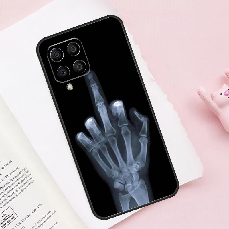 Skeleton Middle Finger Case For Samsung Galaxy M16 M36 M56 M21 M20 M23 M31 M11 M54 M14 M34 M13 M52 M32 M12 M15 M55