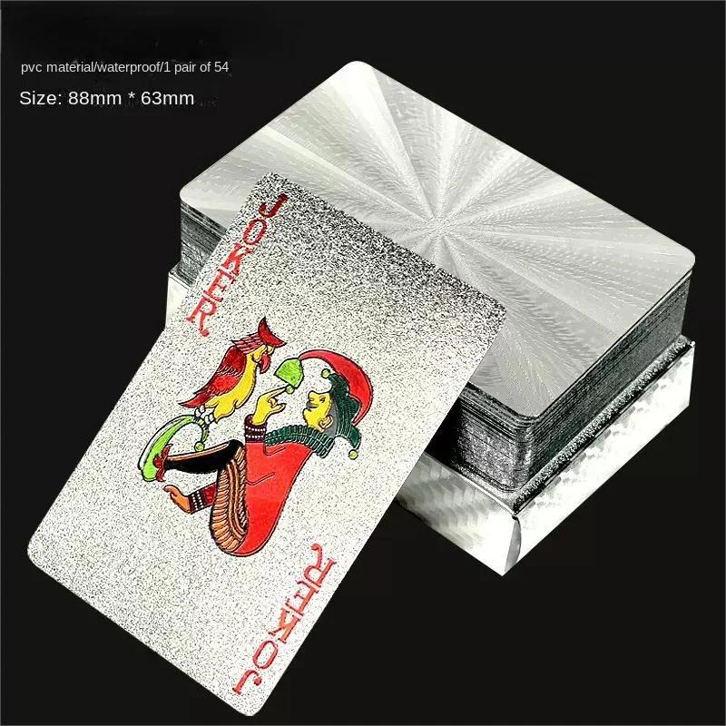 New 54 Black and Gold Plastic Playing Cards Waterproof Card Gift Collection Aluminum Foil Poker Set Practical Party Gifts