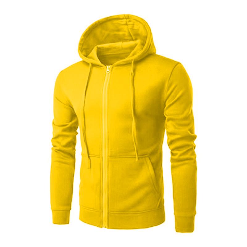 Unisex Solid Color Fleece Hoodie Cardigan - Autumn/Winter Zipper Sweatshirt, 15 Colors Available