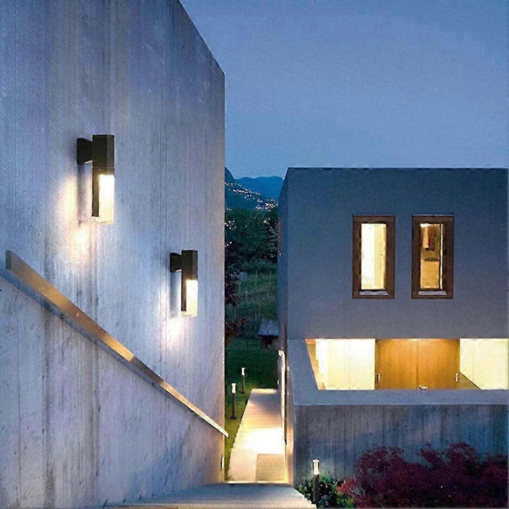 110-240V Gray Aluminum Acrylic Single End Outdoor LED Light Waterproof Wall Lamp(Warm White 3W)