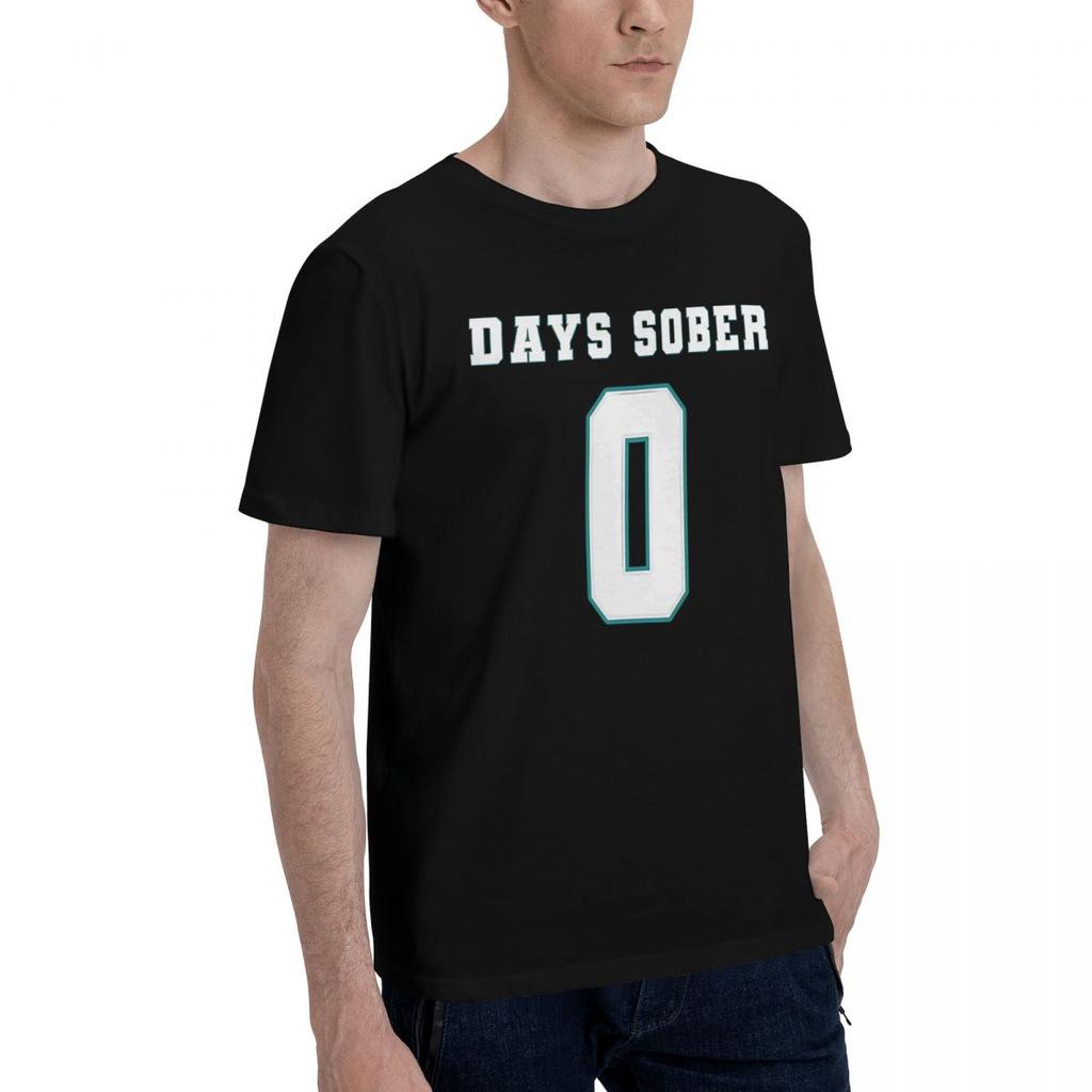 Zero Days Sober 100 Cotton Casual Breathable Confortable Tops Funny TShirt For Men Graphic Tee