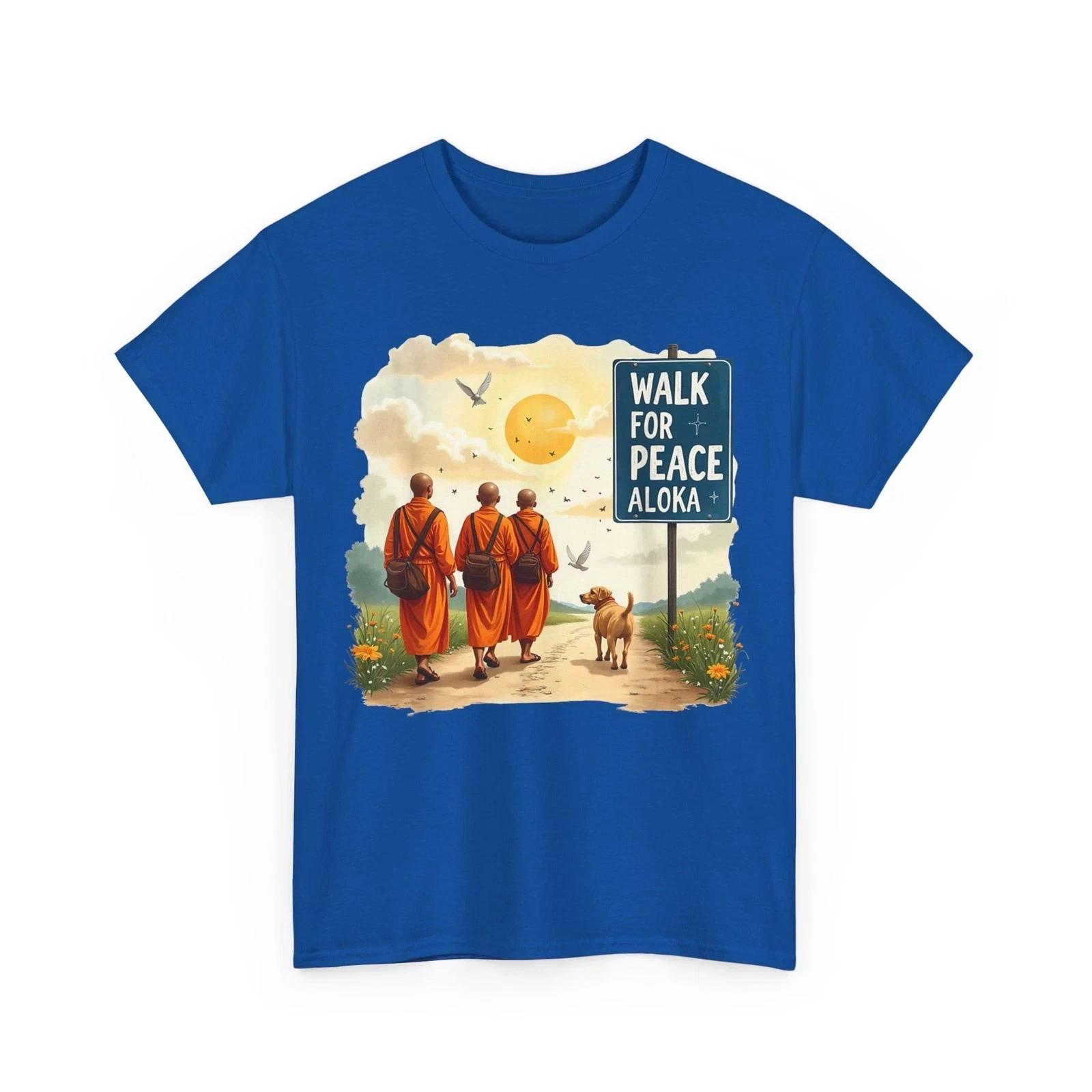 Walk for Peace Monks with Aloka Dog T-Shirt 4XL
