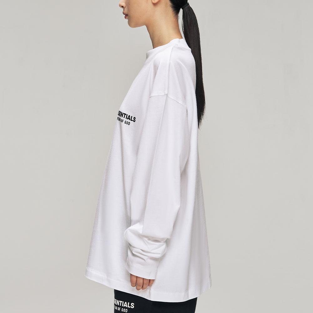 Fear of God Essentials T-shirt Classica a Maniche Lunghe Bianco Brillante Top da Uomo 125AS254202F