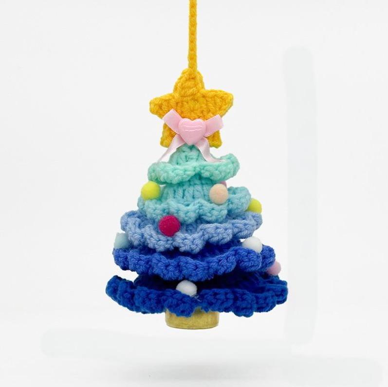 Christmas Ornaments Christmas Tree With Bells Hand-Knitted Christmas Tree Ornaments For Christmas Party Decoration Gifts