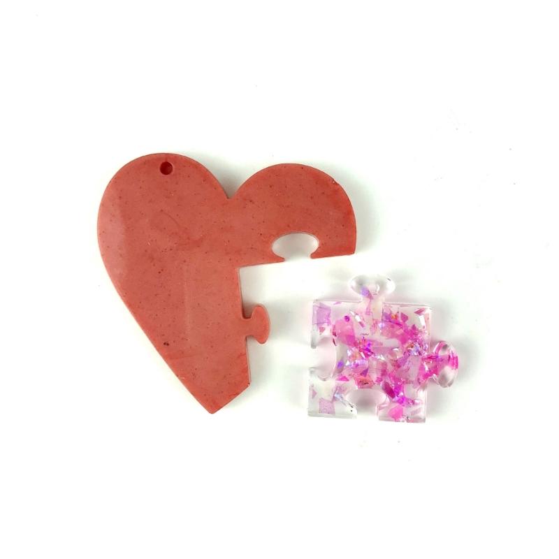 Heart Silicone Resin Mold,Valentines Epoxy Casting Mold for DIY Crafts Pendant Jewelry Making Keychain Silicone Mold