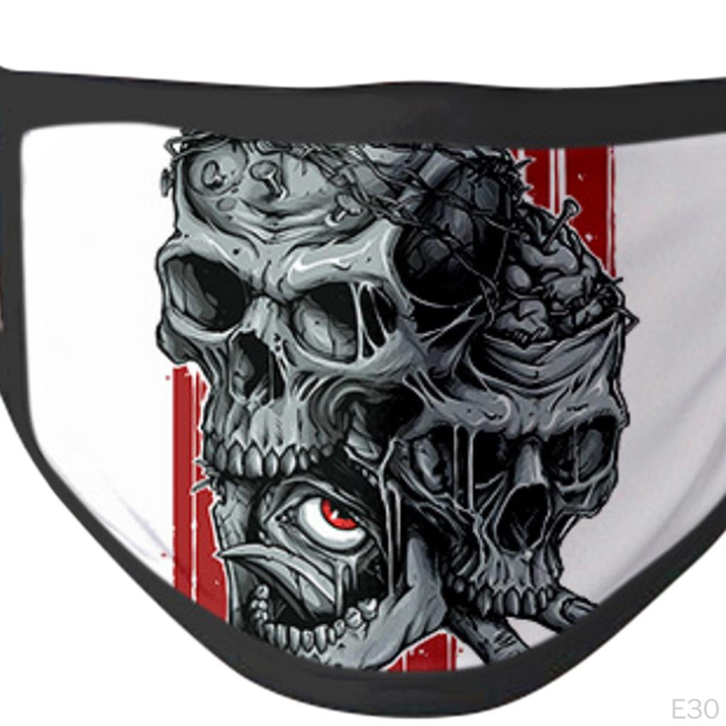 Cloth Skull Printed Mask Washable Reusable Punk Party Mouth