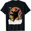 Figured Vintage Japanese Catzilla Sunset Black Cat T-Shirt Funny Graphic Tshirt Novelty Tee
