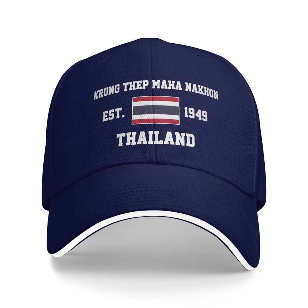 Thailand EST.1949 Krung Thep Maha Nakhon Capital Baseball Cap Trucker Hat Sun Outdoor Sport Snapback Cap Women Unisex Baseball Caps