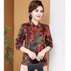 Yalu Women's Floral Print Long-Sleeve Mom Blouse
