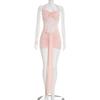 Women Casual Solid Color Mesh Patchwork Twisted Halter Short Bodycon Dress