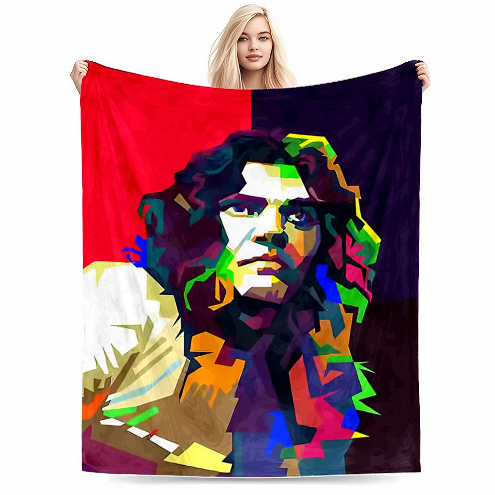 Colorful Abstract Portrait Blanket for All Seasons Blanket Lunch Break Throw Gift