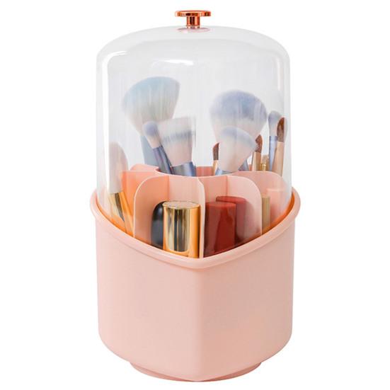 Udržujte pořádek Viditelné okénko Užitečný 360stupňový otočný Snadno čistitelný Box na štětce na make-up Úložný držák na rtěnky