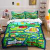 Roads, Vehicles, Buildings, Countryside. Bedding Sets Duvet Cover Sets Duvet Covers Pillowcases(1 * Duvet Cover 2 * Pillowcases Without Duvet Insert)