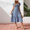 2026TK Women's Bohemian Elegant Style Dress Summer Vacation Seaside Floral Dress