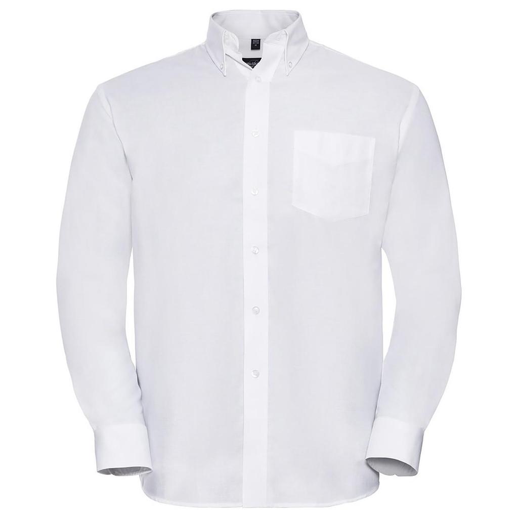 Russell Collection Mens Long Sleeve Easy Care Oxford Shirt