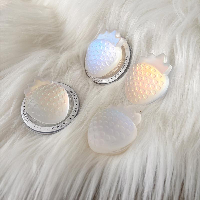 Colorful Laser Three-Dimensional Strawberry Mobile Phone Airbag Bracket Magnetic Suction Retractable Back Stick Desktop Bracket Watch Drama Creativity