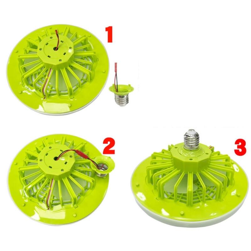 Ceiling Fan Light E27 Lamp Head Cooler Fan with Remote Control Adjustable Wind Speed for Study Bedroom Bathroom