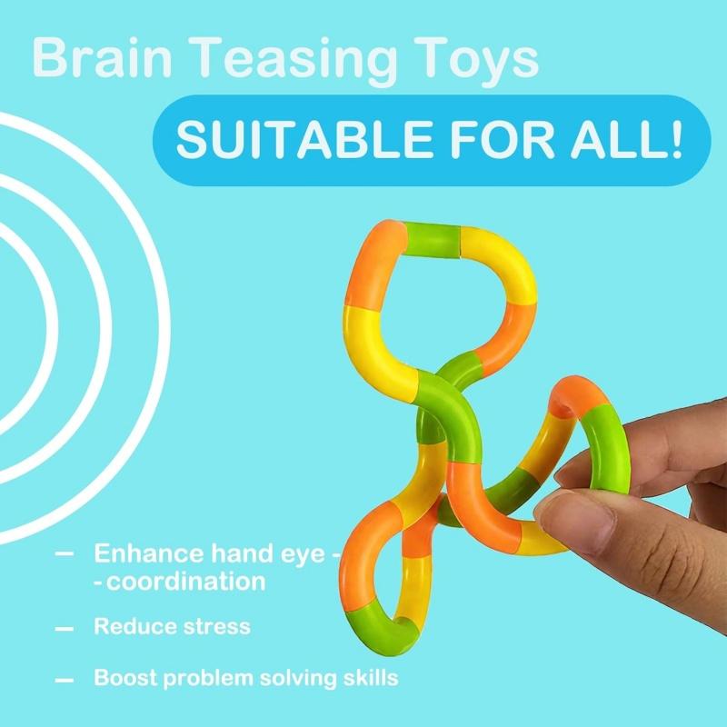 Giocattoli Fidget Silenziosi e Tortili, da Spremere, Torcere e Far Girare, Giocattolo Sensoriale Multicolore per Bambini, Giocattoli per Alleviare lo Stress e Strumenti Educativi