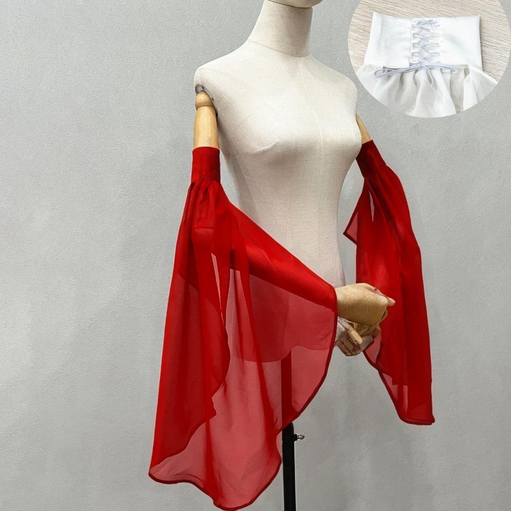 Thin Detachable Sleeves Breathable Gothic Wedding Gloves Sheer Bridal Gloves Wedding Party