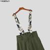 INCERUN Herren Druck Hosenträger Reißverschluss Taille Lässig Weite Beine Overalls Hose Streetwear