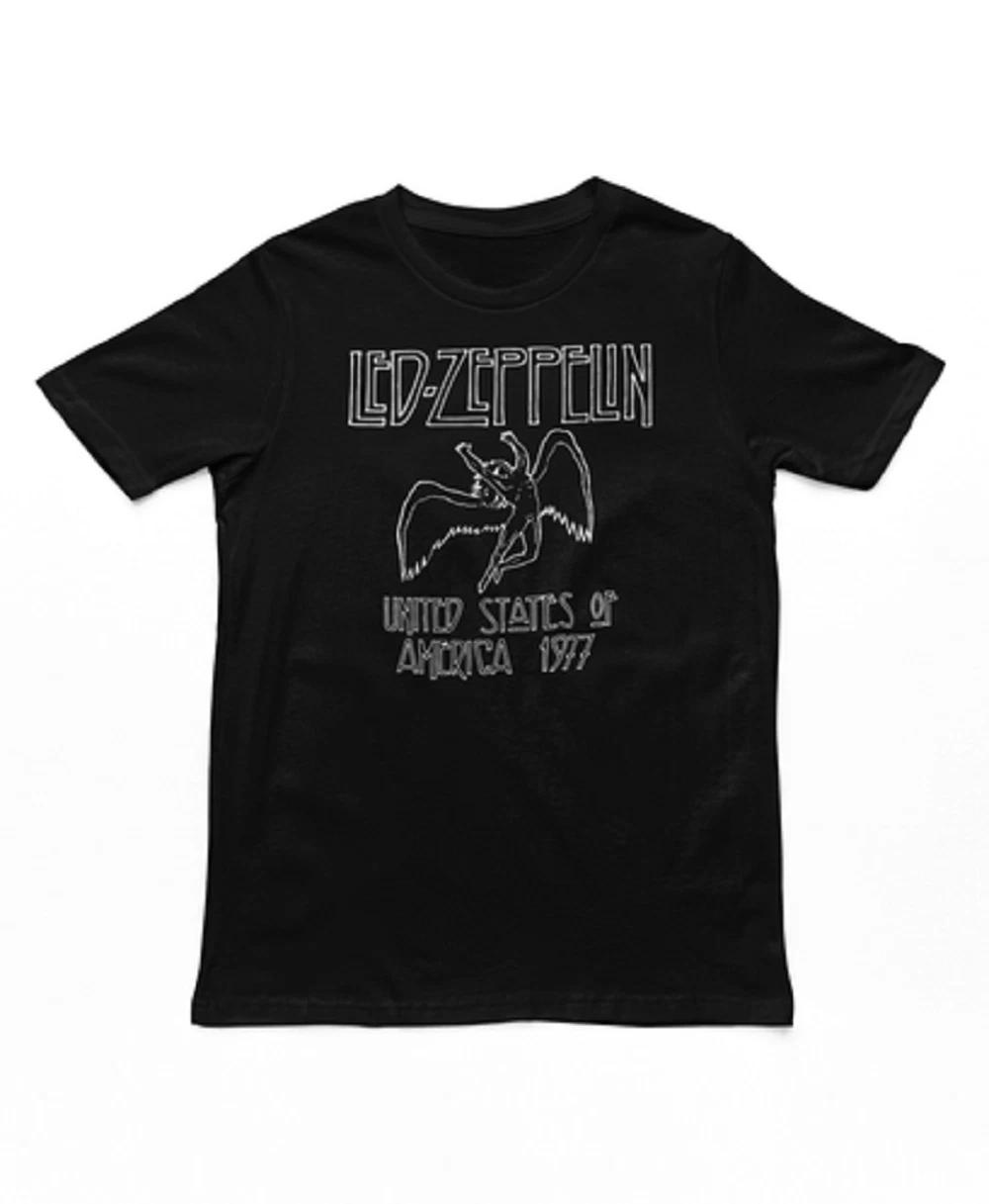 Led Zeppelin USA 1977 t-shirt, vintage tour band tee, black graphic shirt M