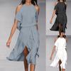 Long Dress Halter Simple Elegant Women Off Shoulder Loose Dress for Work