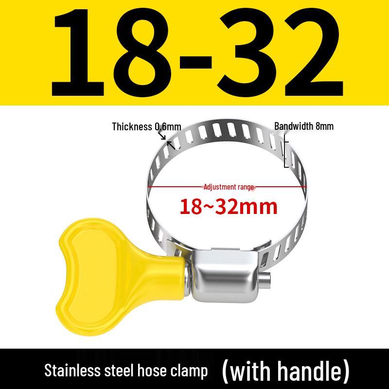Jiemengzhe 304 Stainless Steel Hose Clamp with Plastic Handle