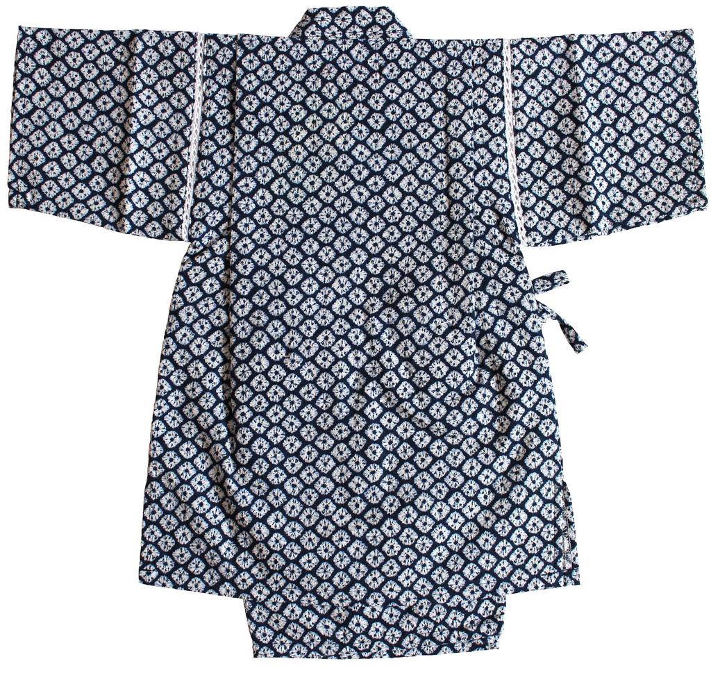 Shibori Made in Navy Summer Summer Room Wear [Warudo] Children's Jinbei, Boys, Kids, Jinbei, Pattern, Japan, Blue, Cool, 100% Cotton, Sizes 90, 100,