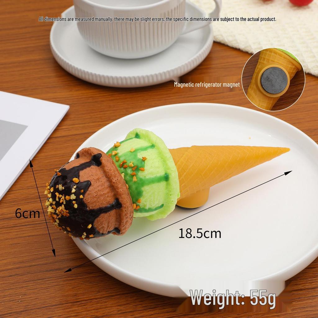 PU Slow Rebound Double-Layer Ice Cream Model Refrigerator Magnets & Props.