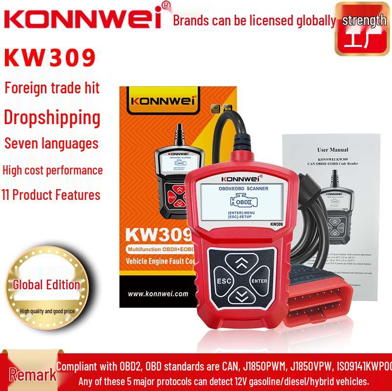 ANCEL AD310 KW309 Автомобильный OBD-сканер для диагностики неисправностей