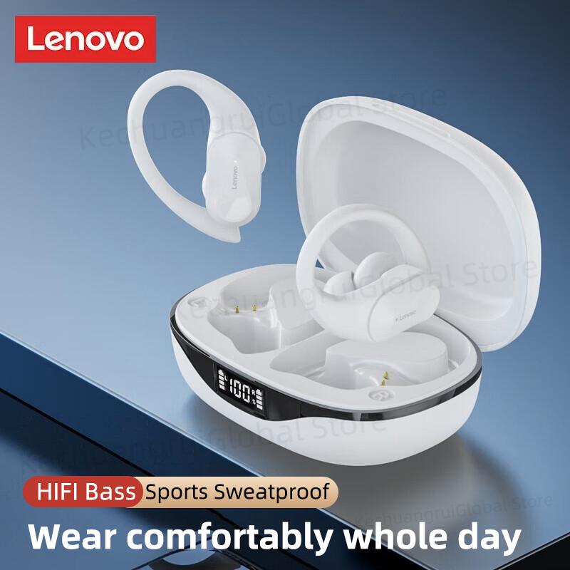 Lenovo LP75 Wireless Headphones TWS Bluetooth 5.3 Hifi Stereo Noise Reduction Earphones Gaming Sports Ear Hook with Mic Earbuds